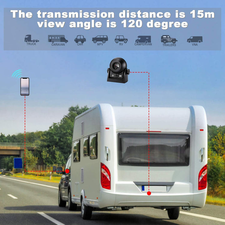 Kabellose Rückfahrkamera, Uzone WiFi Auto magnetische Rückfahrkamera Super Nachtsicht IP68 Wasserdic