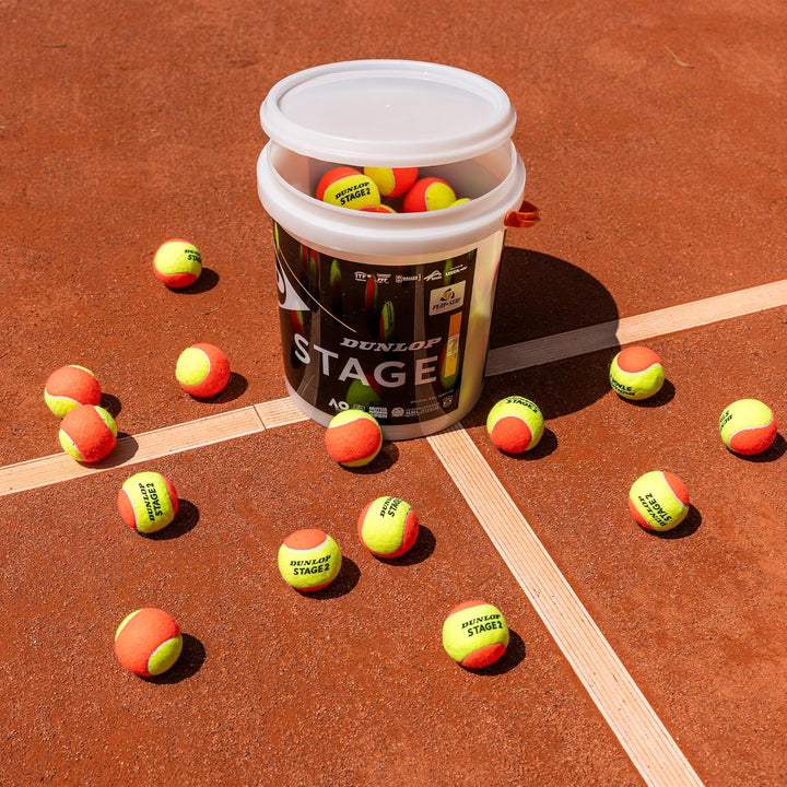 Dunlop Tennisball Stage 2 Orange - für Anfänger & Kinder im Mittelfeld 60 Balls, 60 Balls