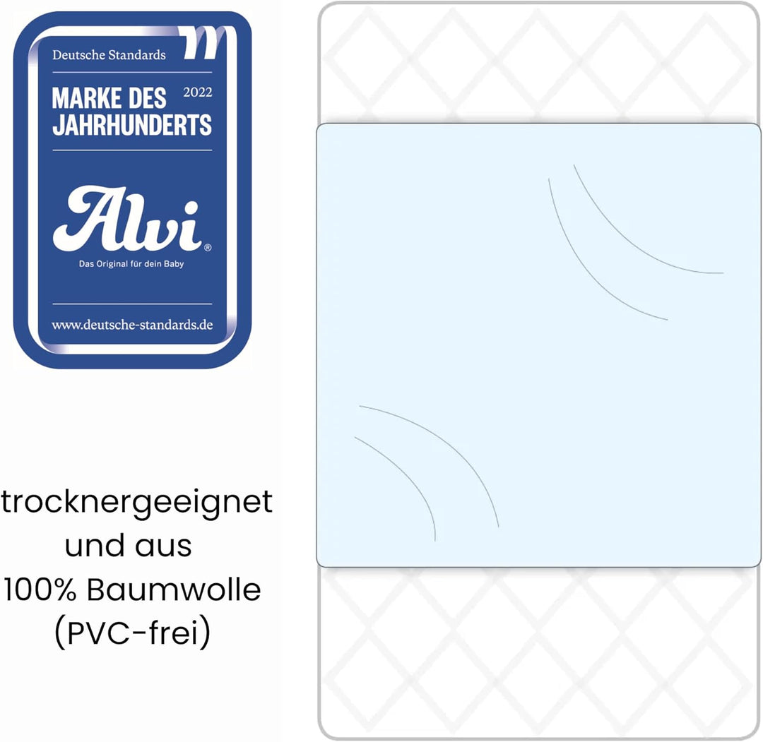 Alvi wasserdichte Betteinlage Molton/Molton 90 x 200 cm Weiss