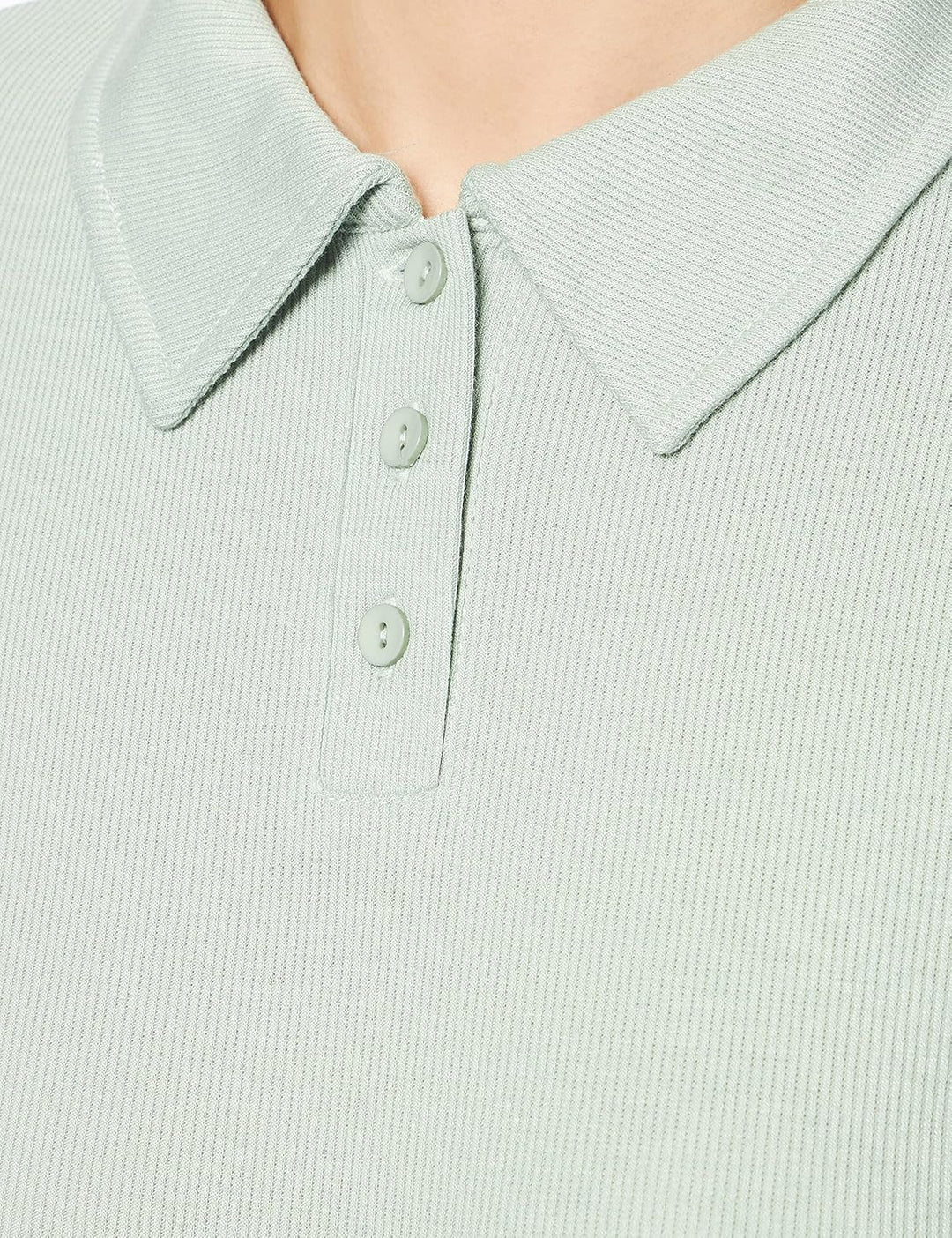 NA-KD Damen Buttoned Collar Top Hemd XXS Lichtgrün, XXS Lichtgrün
