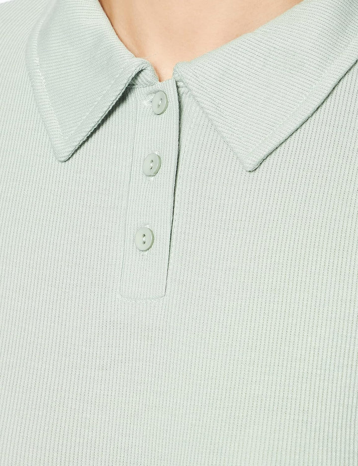 NA-KD Damen Buttoned Collar Top Hemd XXS Lichtgrün, XXS Lichtgrün