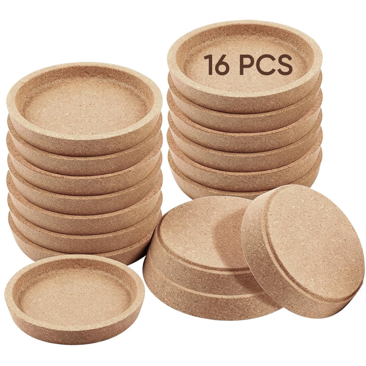 16 Stück Korkuntersetzer Rund,10cm Extra Dick Kork Absorbierende HitzebestäNdige Untersetzer,Wiederv