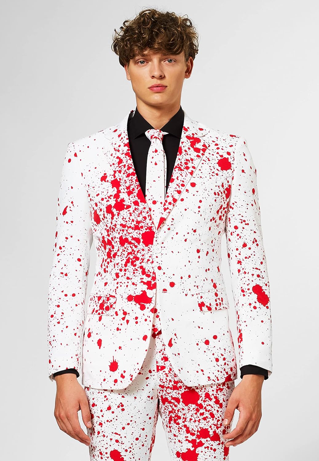 OppoSuits Herren The Joker Kostüm - DC Comics Anzug - Slim Fit – Mit Krawatte 56 Bloody Harry, 56 Bl