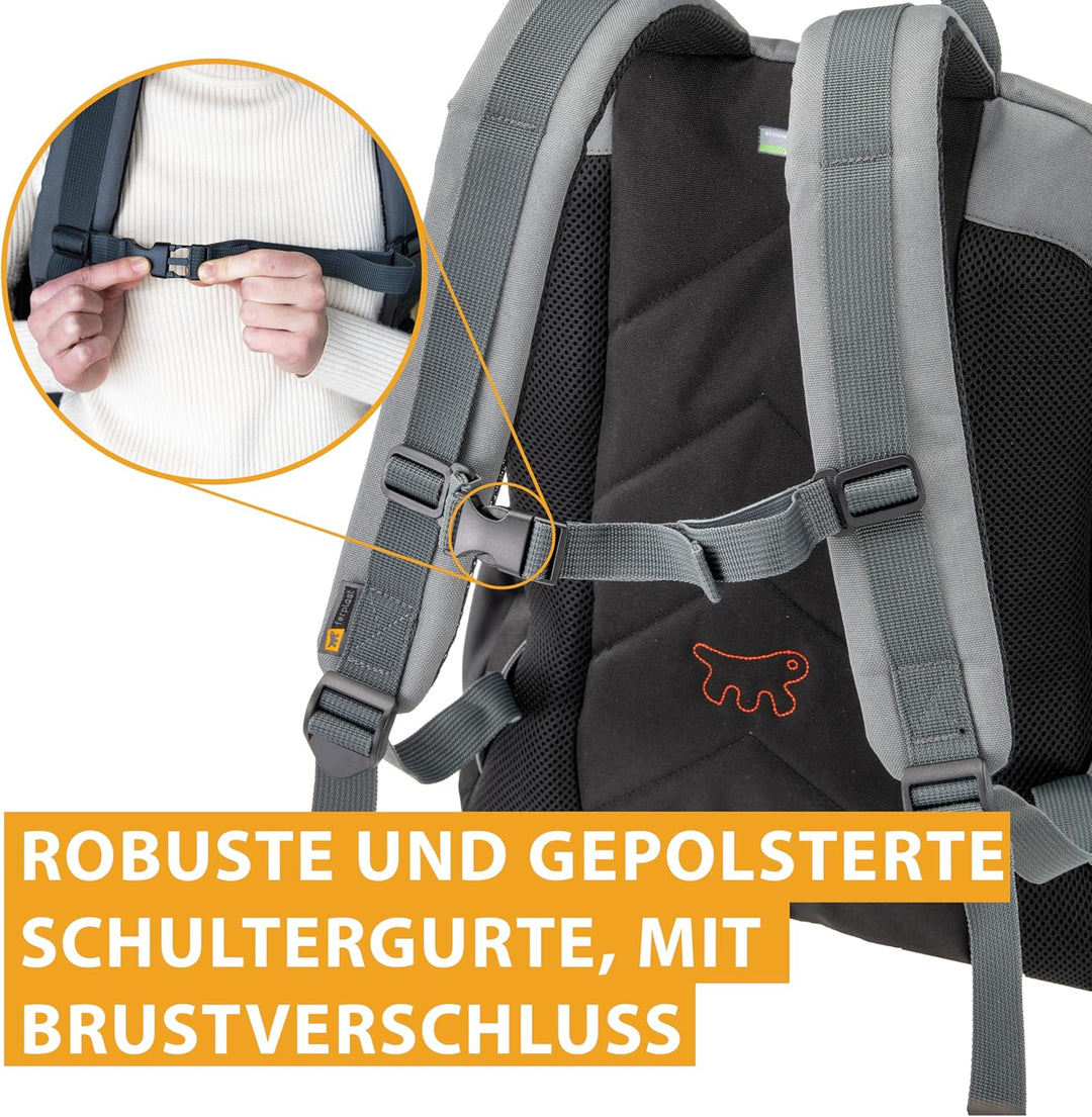 Ferplast Hunderucksack Voyager Backpack, Katzenrucksack, Hundetasche, Hundebox, Weite Öffnung, verst