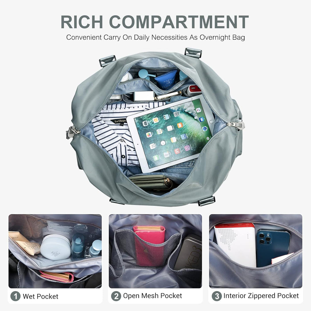 LOVEVOOK Reisetasche Damen 30L Sporttasche Handgepäck Tasche Weekender Bag Schwimmtasche Wasserdicht