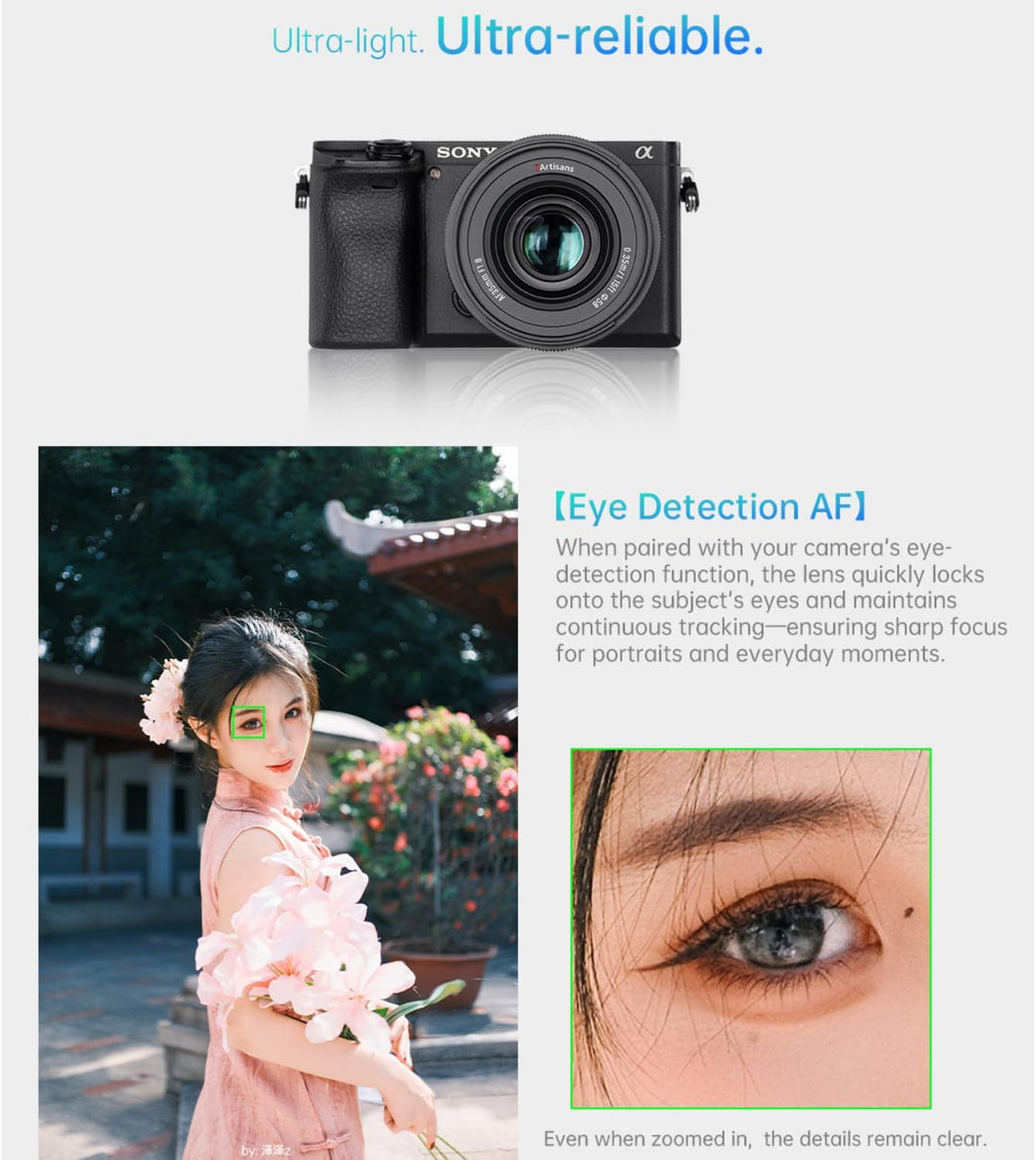 7artisans AF 25mm F1.8 Objektiv für Sony E (APS-C) – leichtes Weitwinkelobjektiv mit STM-AF, Metallb