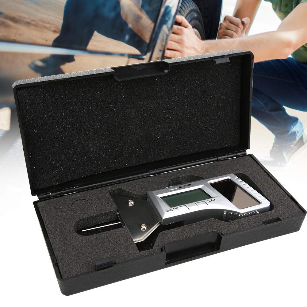 Digitales Reifenprofil Tiefenmessgerät, 0-25 mm, 0,01 mm Solarenergie Tiefenmessschieber, Edelstahl