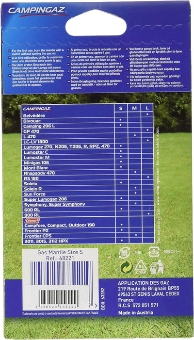 Campingaz 2000010189 Gaslampe Camping 206, blau, Gr. L & Glühstrumpf Grösse, Weiss, 9 x 11 x 1 cm
