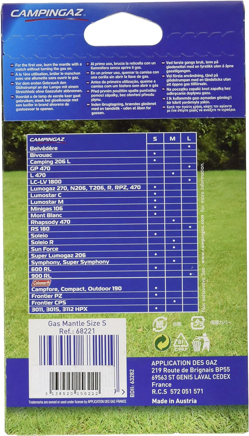 Campingaz 2000010189 Gaslampe Camping 206, blau, Gr. L & Glühstrumpf Grösse, Weiss, 9 x 11 x 1 cm