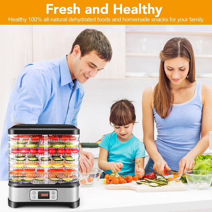 Nictemaw 400W Dörrautomat, Dörrgerät für Lebensmittel mit 8 Dörrebenen,Trockner für Fleisch, Obst& G