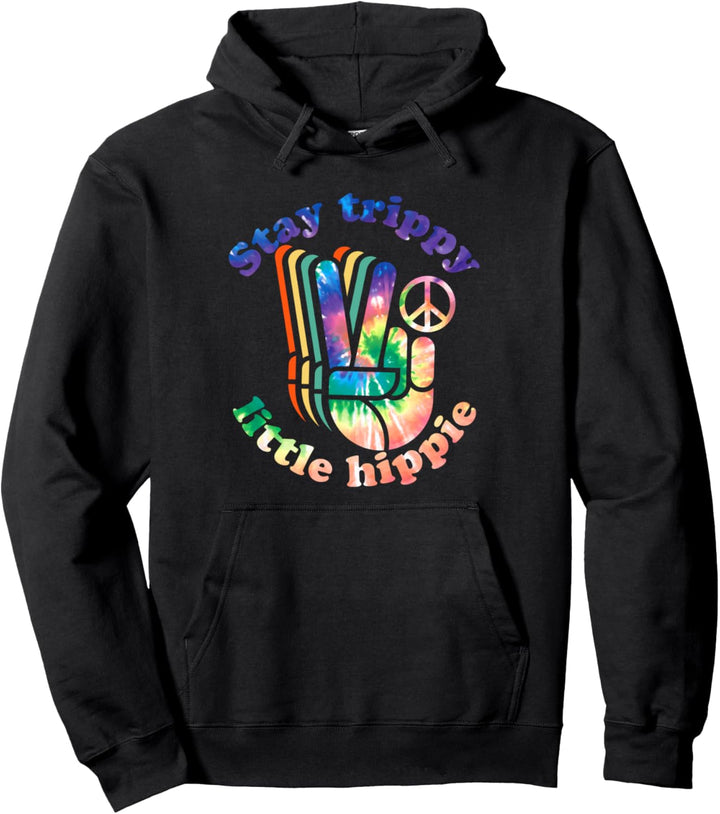 Bleib trippy kleiner Hippie Retro Friedenszeichen Liebe 60er Pullover Hoodie