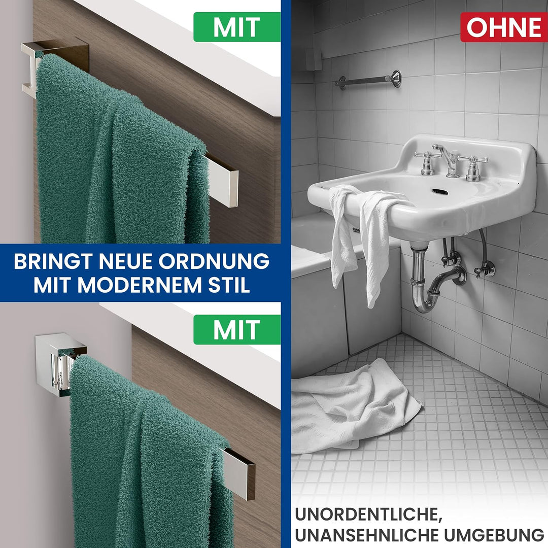 rtmr Handtuchhalter Wandmontage &amp; Schrankmontage, schwenkbar, Chrom, Premium Gästehandtuchhalter aus