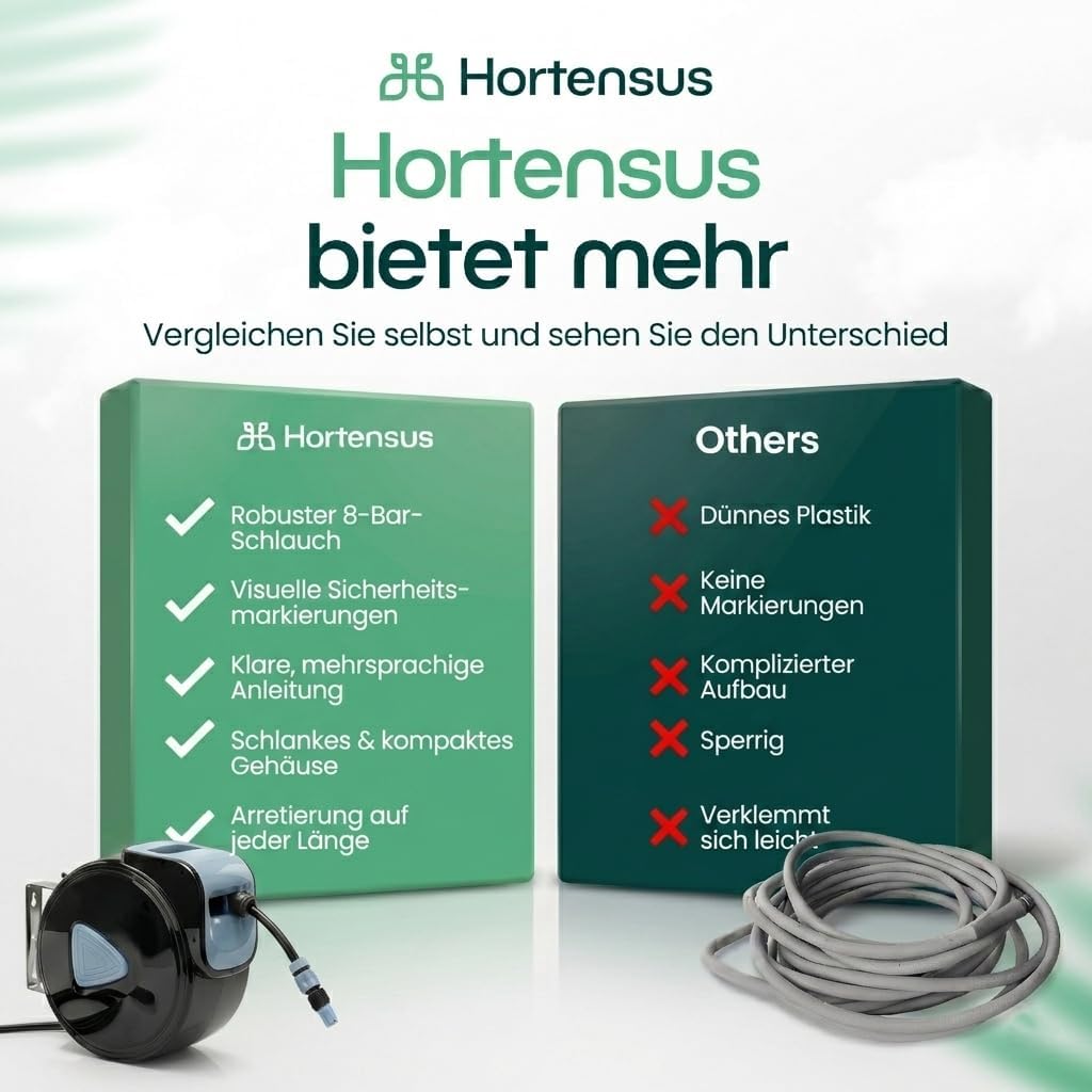 Wandschlauchbox 15 m Gartenschlauchtrommel | Schlauchaufroller