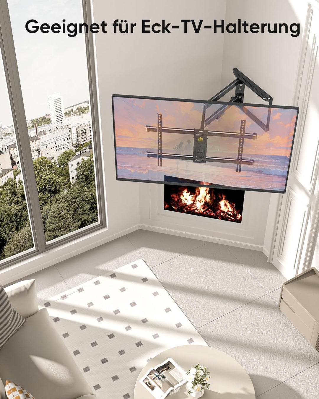 FORGING MOUNT TV Wandhalterung mit 765 mm Langem Arm Wandhalterung Fernseher Schwenkbar Neigbar Fern