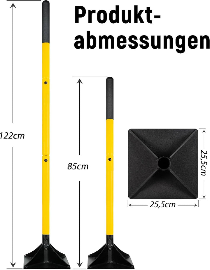 Stahlstampfer 25,5 x 25,5 cm, Schwerlast-Handwerkzeug zum Verdichten, Ideal für das Nivellieren von