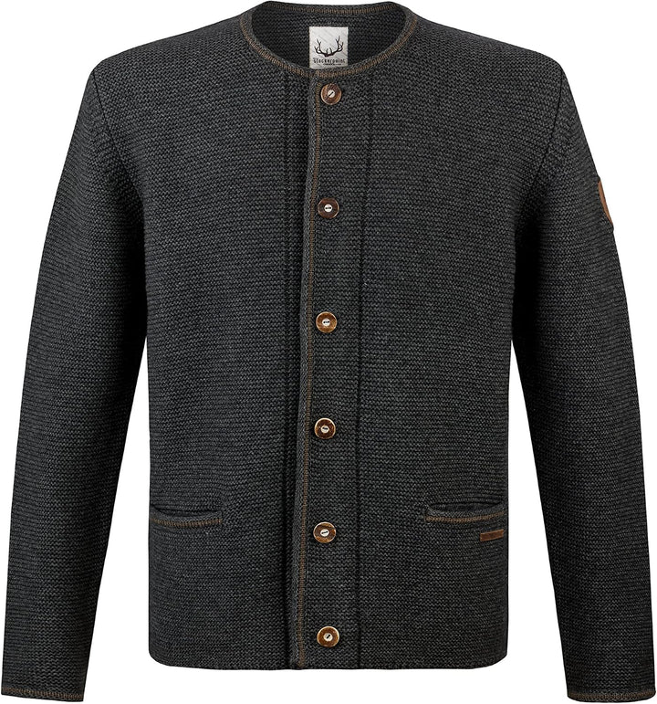 Stockerpoint Amaro Herren Trachtenstrickjacke, Anthrazit