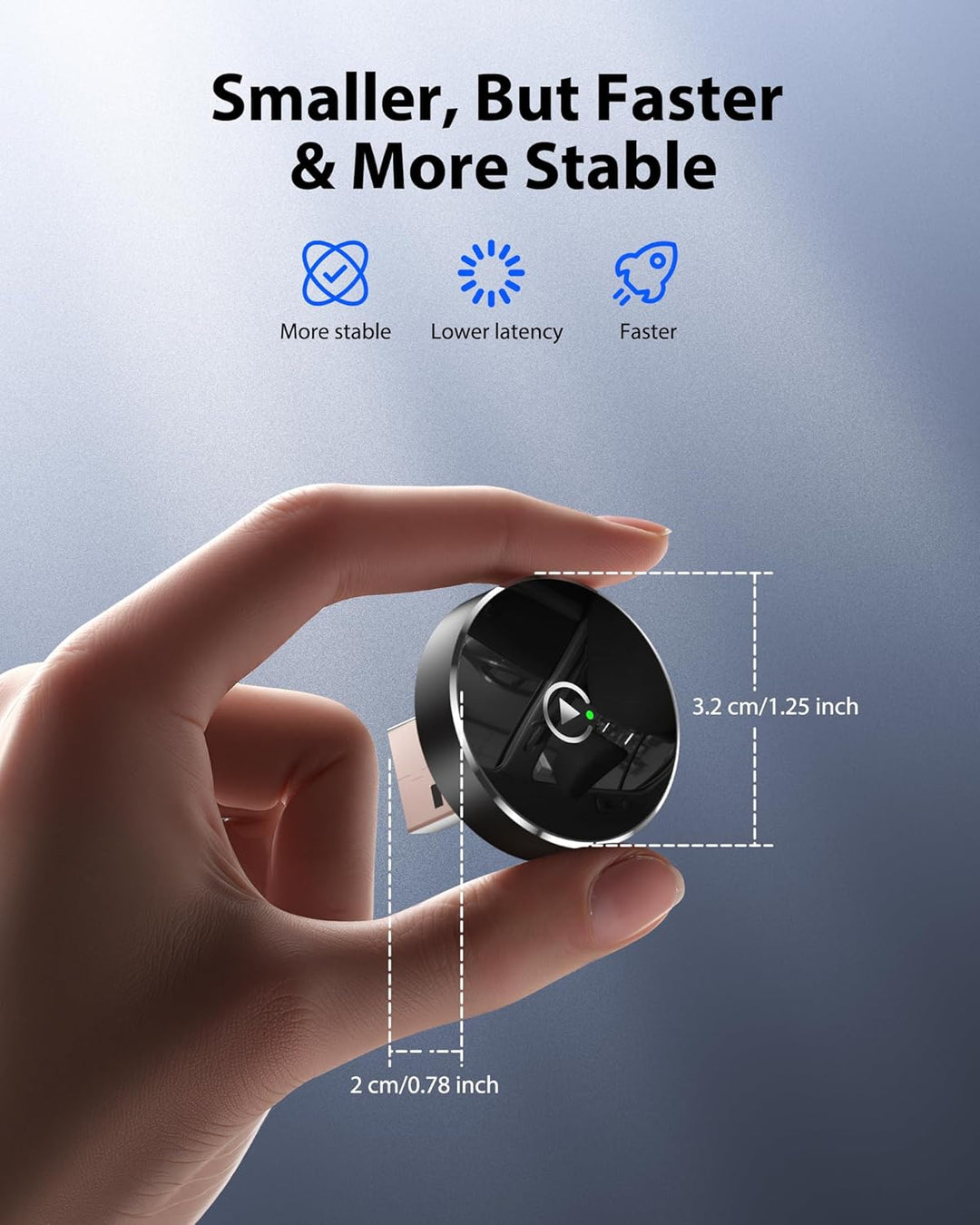 2025 Wireless CarPlay Adapter for iPhone, Converts Factory Wired to Wireless CarPlay Dongle for Cars