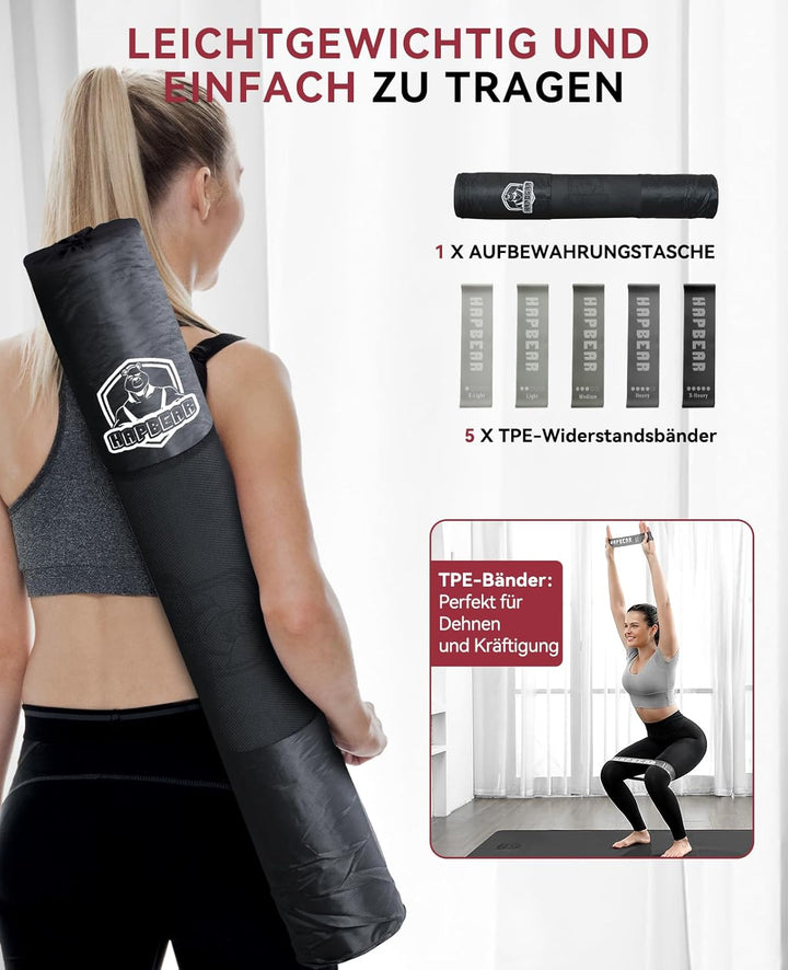 HAPBEAR Yogamatte XXL - 183cmx91cmx6mm Dicke, Extra Gross Rutschfest Breit Yoga Matte, Gymnastikmatt