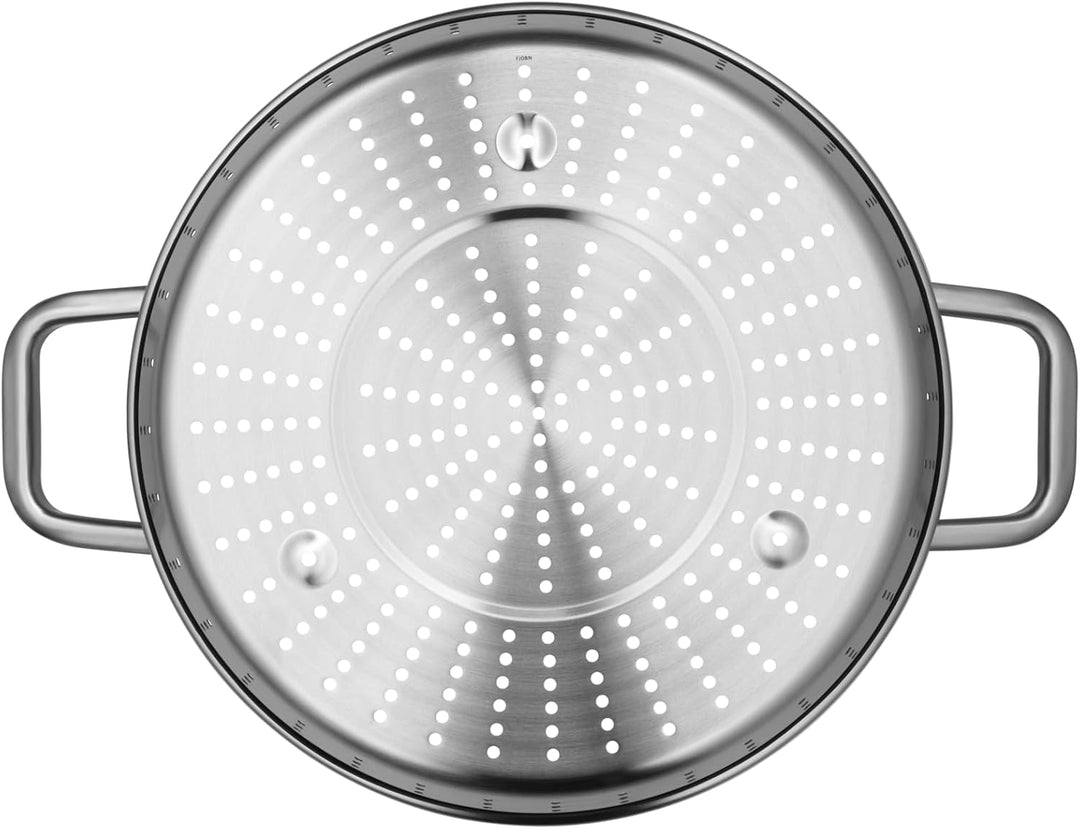 WMF Iconic Dampfgareinsatz, 28 cm, fettarmers Dampfgaren, praktische Seitengriffe, Cromargan Edelsta