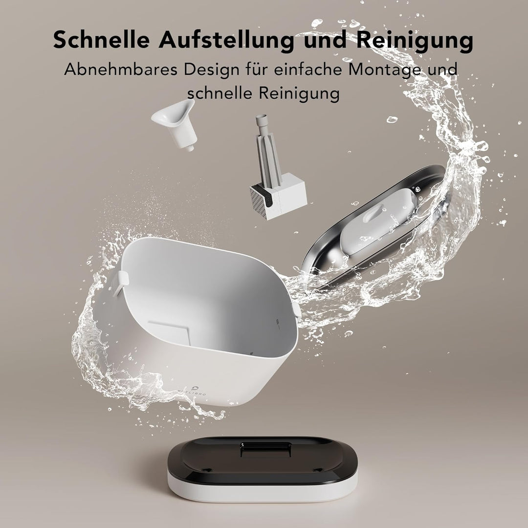 PETLIBRO Katzenbrunnen mit kabelloser Pumpe 2,5 l/84 oz Trinkbrunnen für Katze BPA-frei (Weiss - Nur