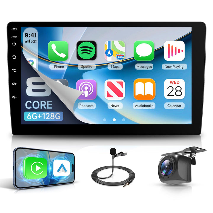 8 Core 6G+128G Rimoody Android Autoradio 2 Din Carplay Wireless 9 Zoll Touchscreen Autoradio mit And