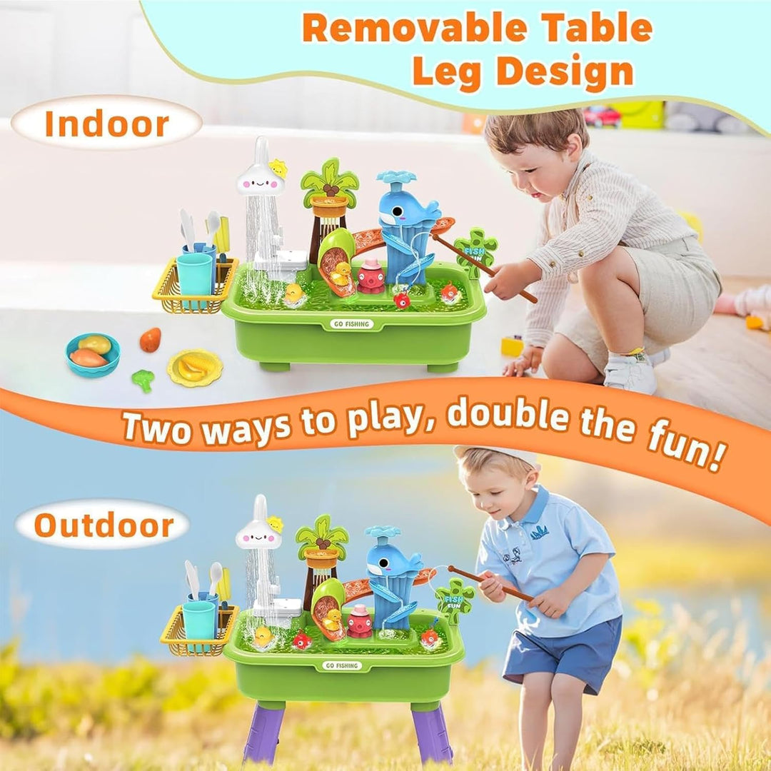 Spielzeugspüle mit fliessendem Wasser, elektrisch, batteriebetrieben, mit Rutsche, für Kinder zwisch