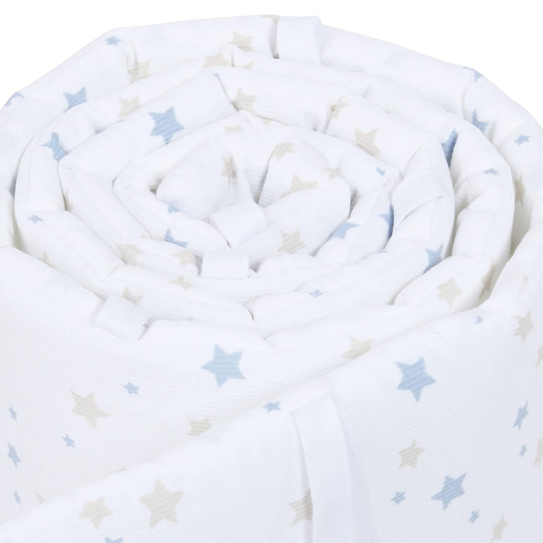 babybay Nestchen Mesh-Piqué passend für Modell Maxi, Boxspring und Comfort, weiss Sternemix sand/azu