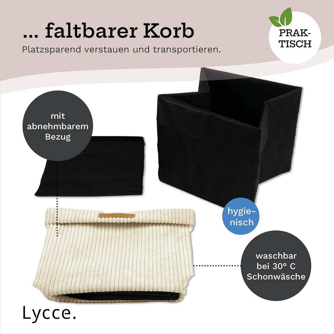 Kallax Box aus trendigem Cordstoff | Aufbewahrungskorb für Kallax Regal | Faltbox 33 x 33 x H31 cm m