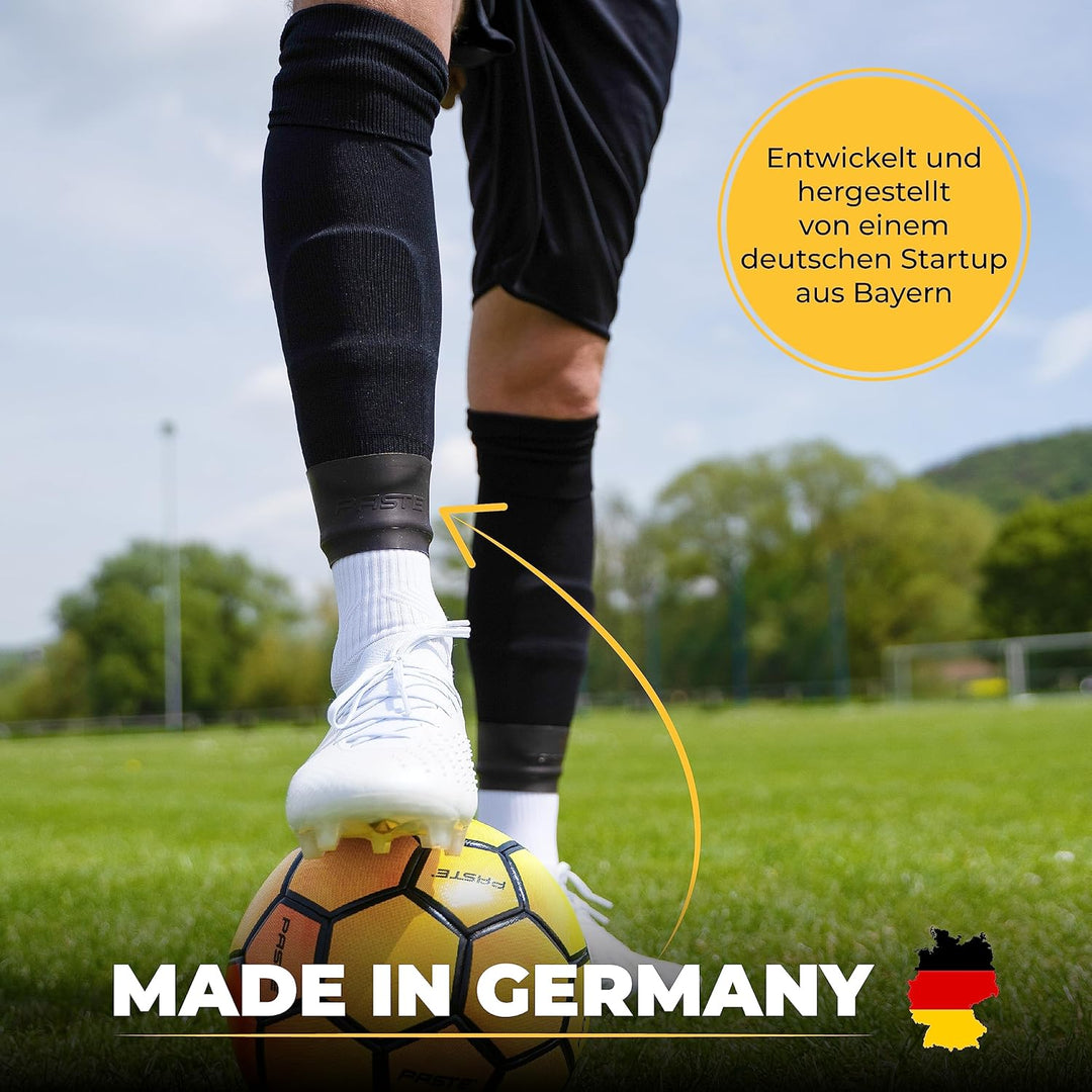 PASTE ® Schienbeinschonerhalter aus Silikon - DAS ORIGINAL - Fussball für Herren, Damen & Kinder 2er