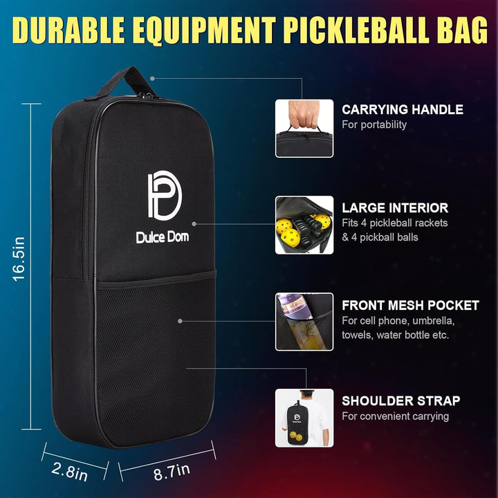 DULCE DOM Pickleball-Paddel, USAPA genehmigtes Pickleball-Set mit 4 Premium-Holz-Pickleball-Paddeln,
