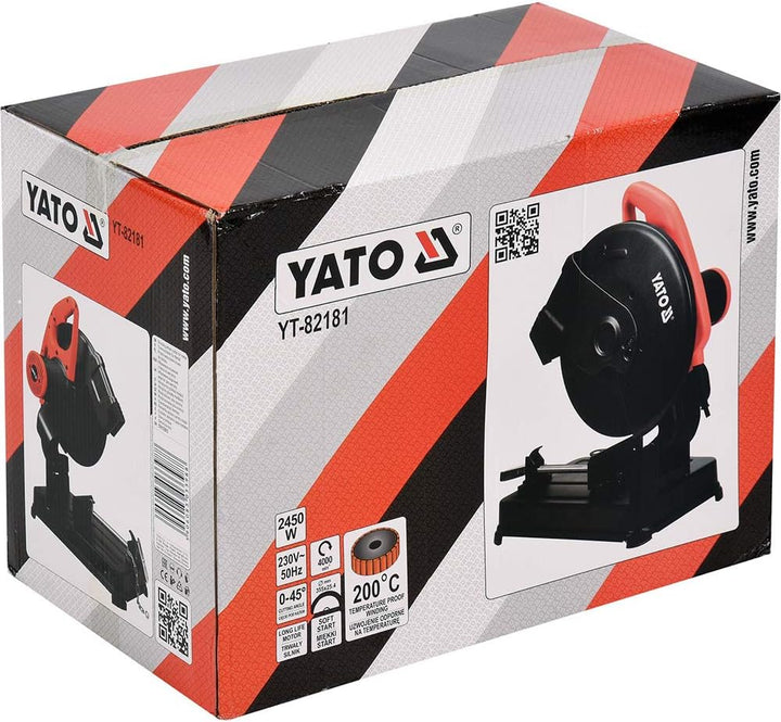YATO Profi Metall-Kreissäge | 2450 Watt | Softstart | 0-45° | 4000 U/min | Metall Kappsäge Gehrungss