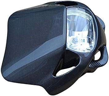 Universal 12V/35W Motocross Scheinwerfer für Alle Motocross & Enduro Motorräder Kohlefaser Farbe