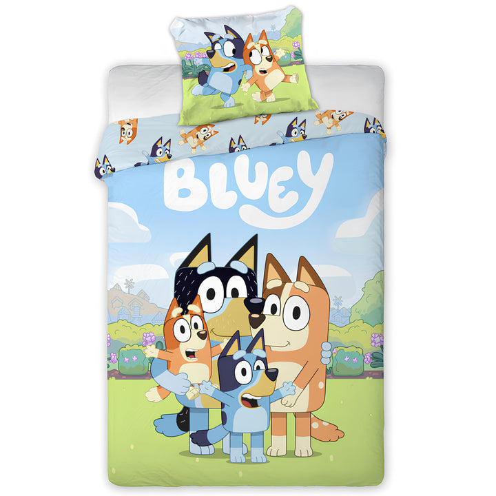 Bluey & Bingo Junior Bettwäsche-Set | Bettbezug 100x135 cm mit Kissenbezug 40x60 cm | Offizielles Bl