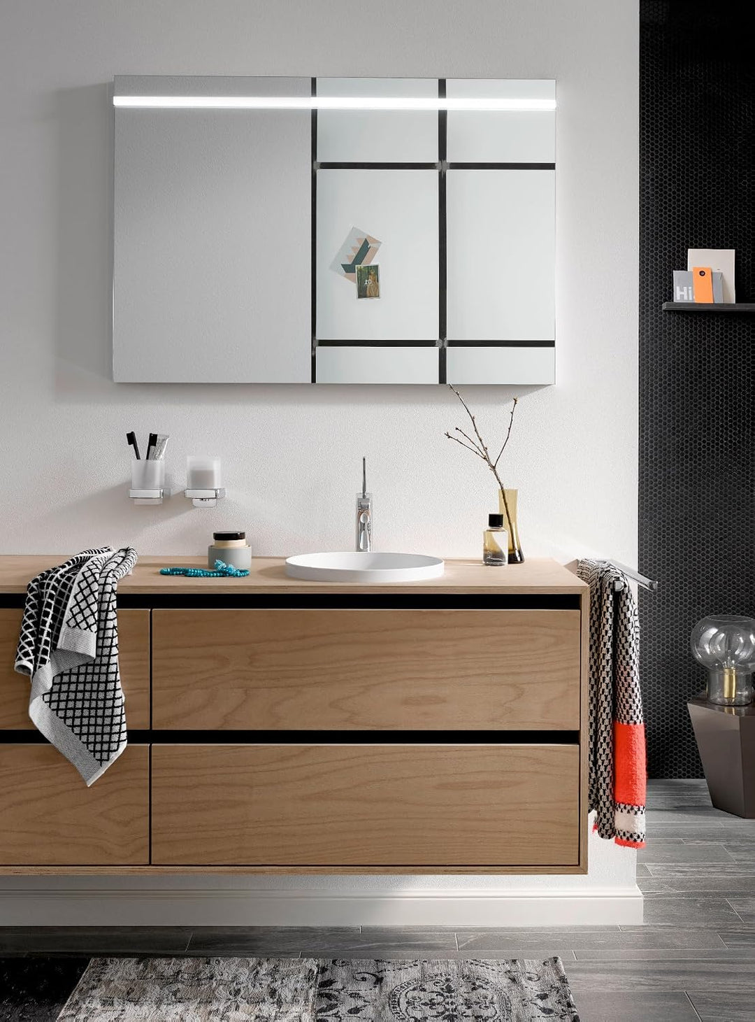 Emco Trend Glashalter, Badzubehör, Kristallglas satiniert/Chrom, Zahnbürstenhalter, Badaccessoires,0