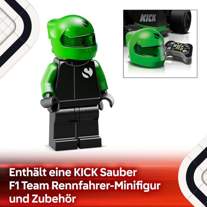 LEGO Speed Champions Kick Sauber F1 Team C44 Rennauto - Spielzeug mit Formel 1 Minifigur zum Sammeln