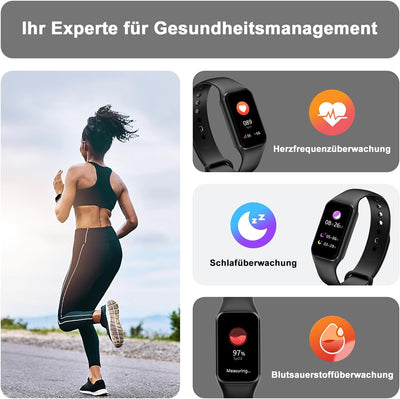 Blackview Smartwatch Herren Damen, Wasserdicht Fitnessuhr 1,47 Zoll Farbdisplay, Fitness Tracker mit