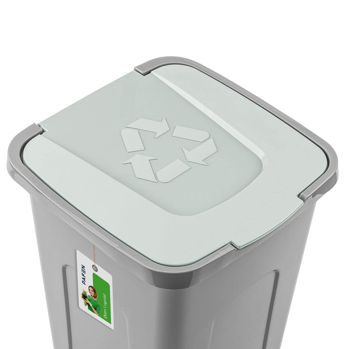 PAFEN Grosser Mülleimer 50l mit Deckel – 3er Set Abfallbehälter 550 x 365 x 370mm - Abfalleimer für