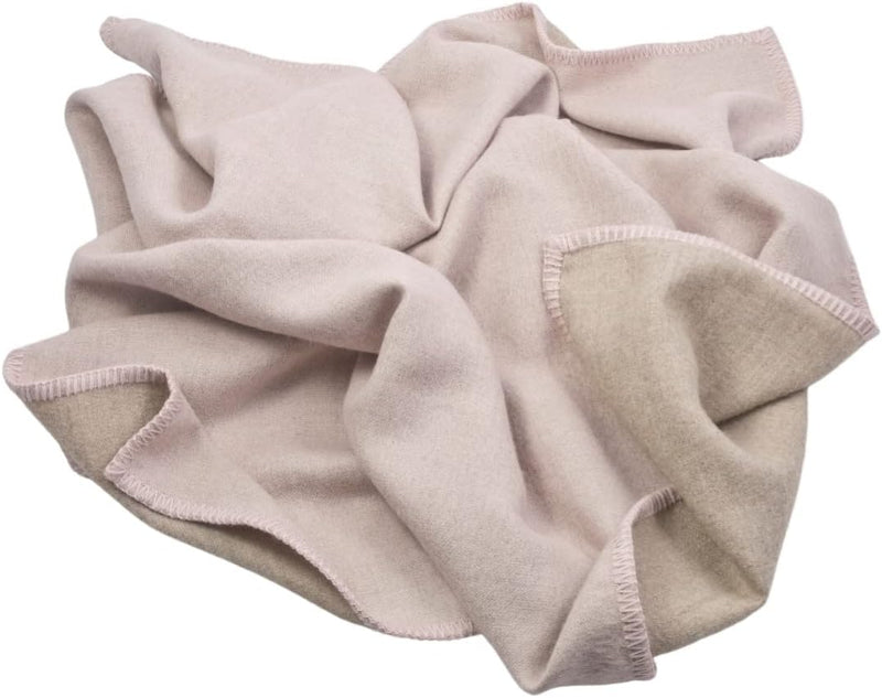 Generisch Babydecke aus 100% Baby-Alpaka Wolle - Mädchen - Doubleface Rosa Taupe