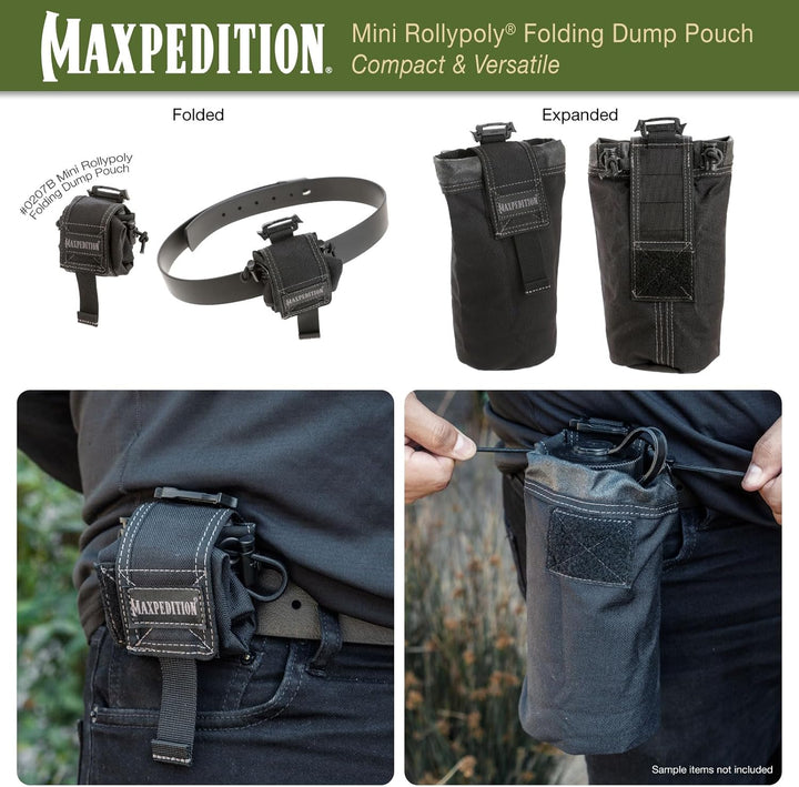 Maxpedition Faltbeutel Mini Rollypoly Schwarz, Schwarz