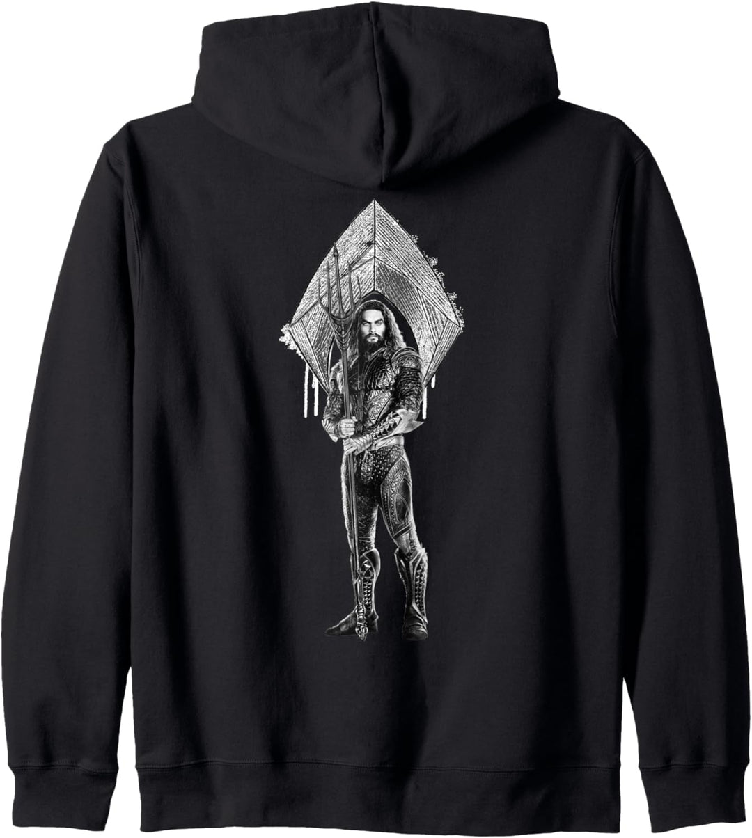 DC Justice League Logo Aquaman Dreizack Kapuzenjacke