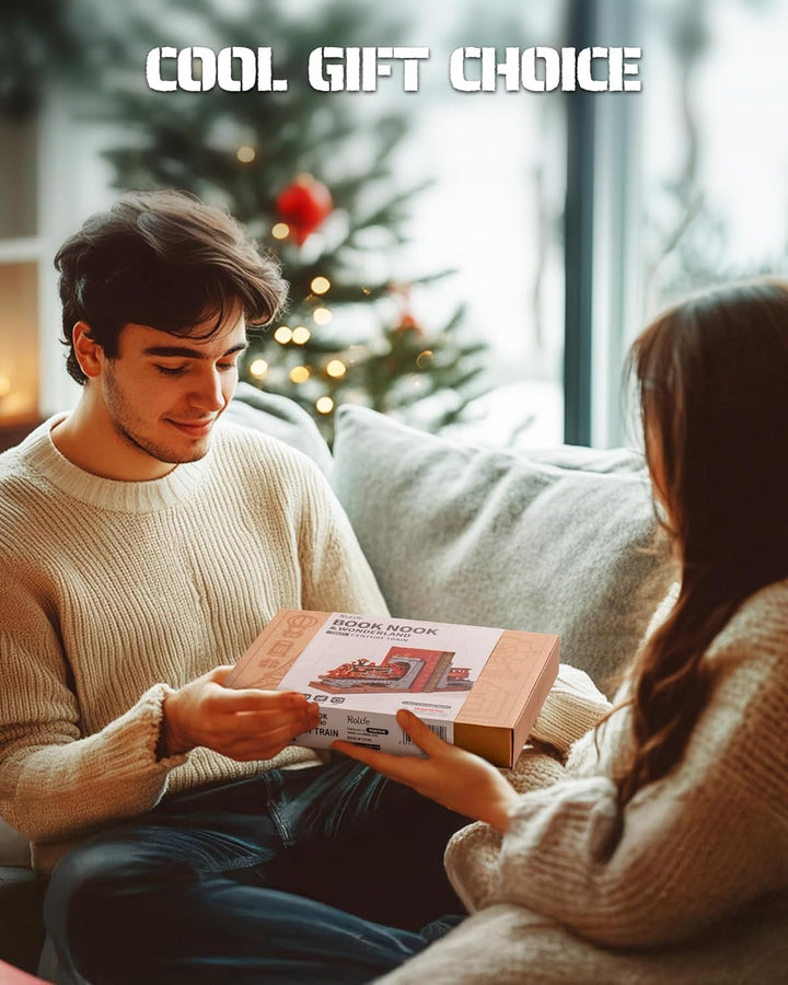 Rolife Book Nook Kit für Erwachsene Bookend DIY Miniature House für Buchstütze Bibliothek Bücherrega