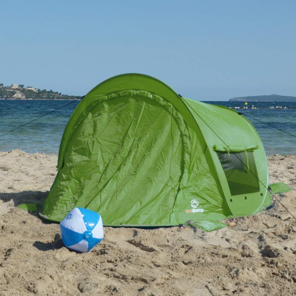 outdoorer Strandmuschel Zack Premium Family, Pop Up Strandmuschel verschliessbar, zertifizierter UV
