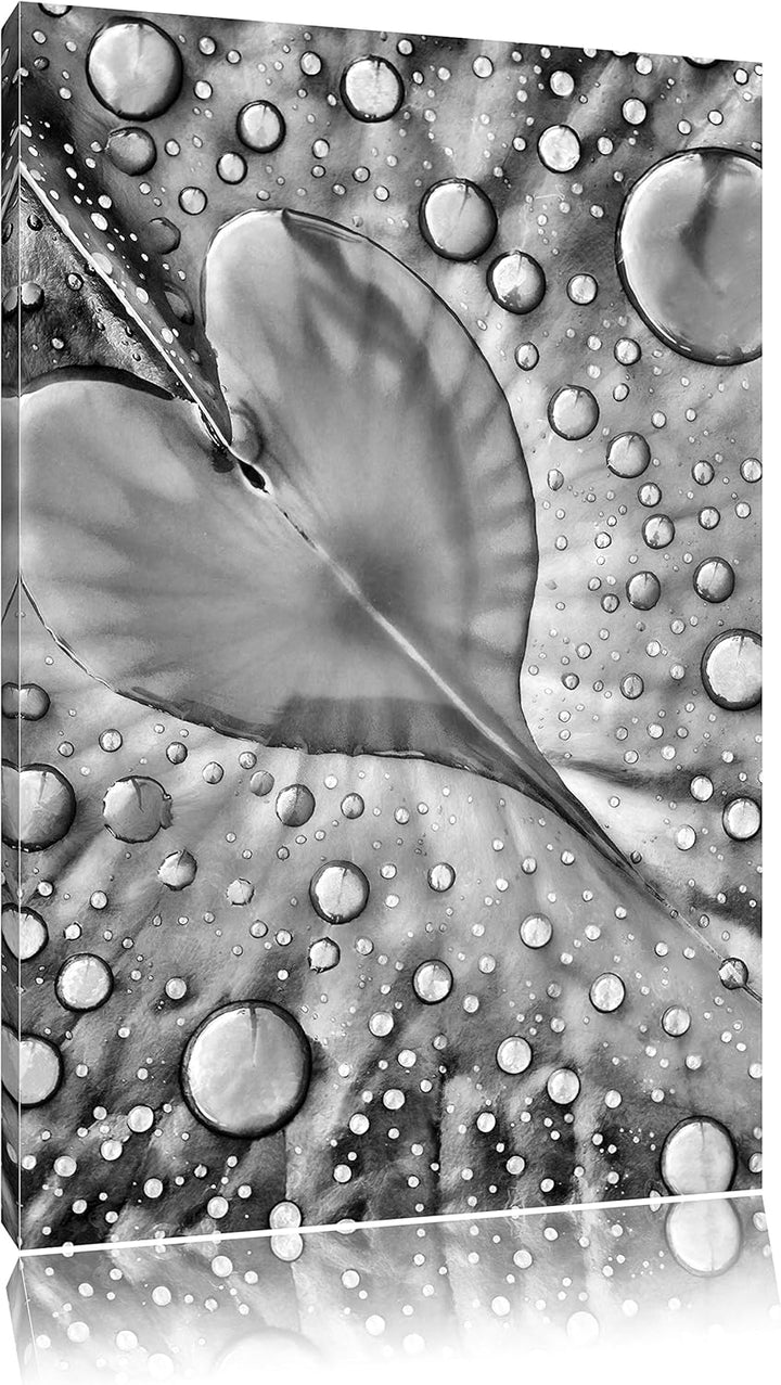 Pixxprint Herz aus Tropfen als Leinwandbild/Grösse: 100x70 / Wandbild/Kunstdruck/fertig bespannt, 10