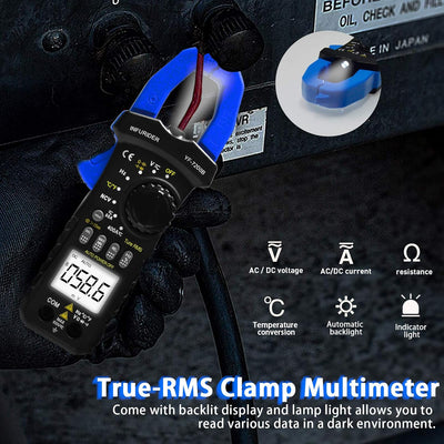 Clamp Meter Zangenmultimeter, INFURIDER YF-7200B TRMS Auto-Ranging Strommesszange Zangenmessgerät fü