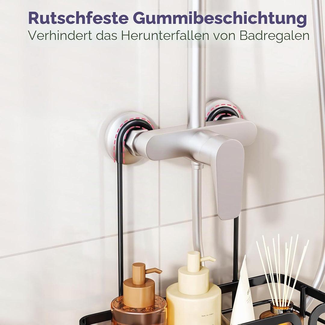SWTYMIKI Duschablage zum Hängen Duschregal Hängend - Duschregal zum Hängen mit Seifenhalter, 11 Hake
