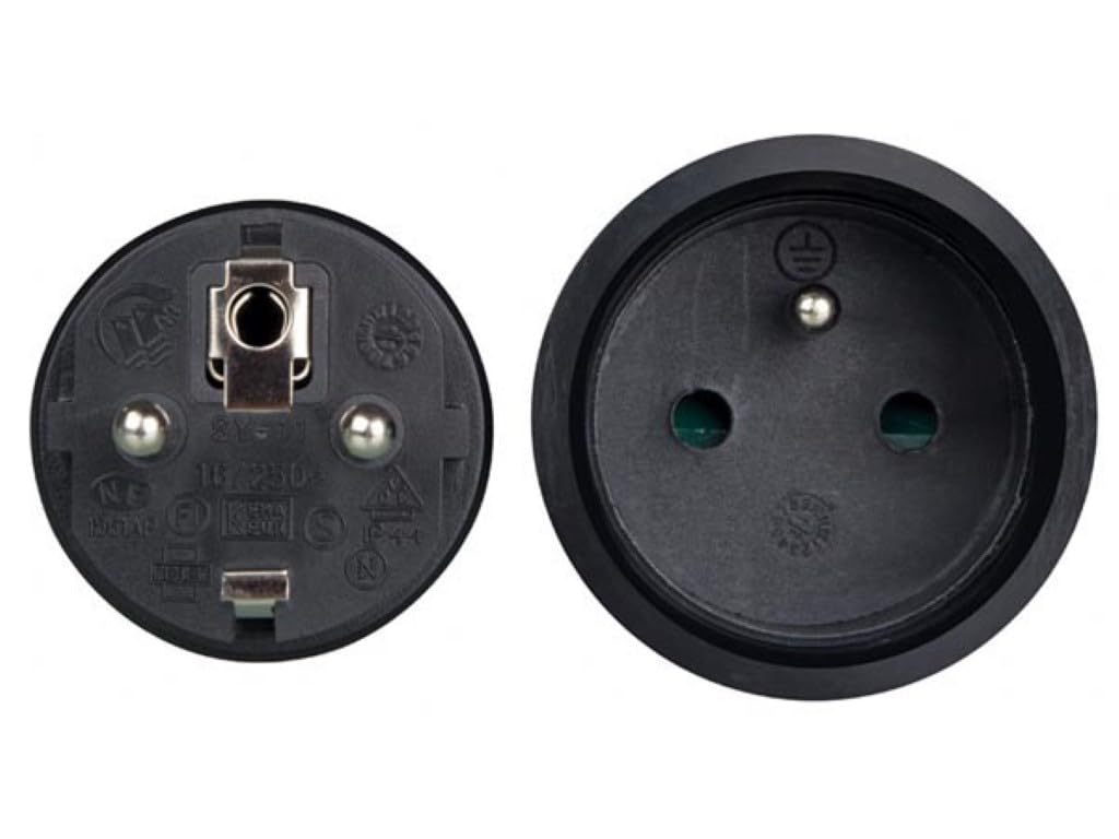 PEREL - EC05R15 Gummi Verlängerungskabel, Kabellänge 5 m, Schwarz 176604