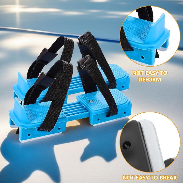 Schlittschuhe für Klein, Verstellbare Schlittschuhe, Doppelrutschen Gleitschuhe Schneegleiter mit Zu