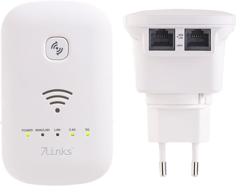 7links WLAN Verstärker: Dualband-WLAN-Repeater, Access Point & Router, 1.200 Mbit/s, WPS-Taste (WiFi