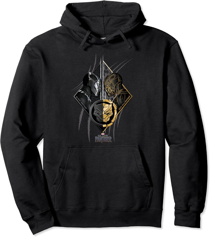Marvel Black Panther Killmonger Face To Face Portrait Pullover Hoodie