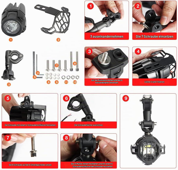 MARCHFA KOLOME Motorrad Licht Fit für Motorrad Fahrrad ATV Traktor Gabelstapler Boot Universal Schei